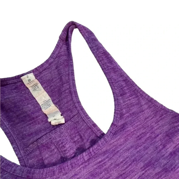 Lululemon Purple Split Back Tank Top Size 2 - Picture 5 of 8
